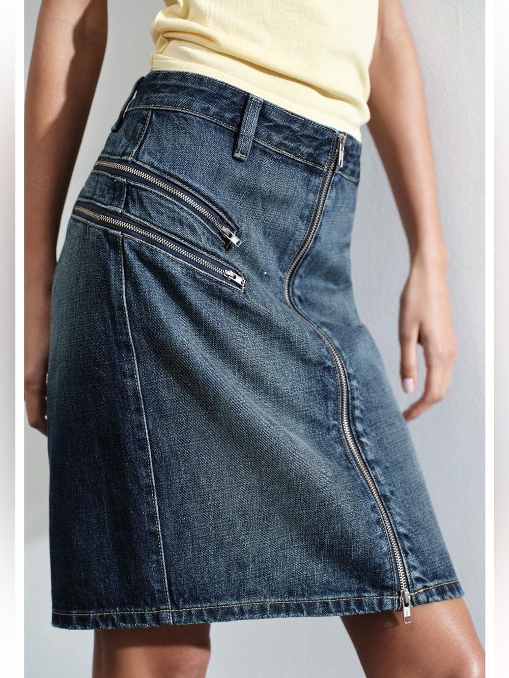 ZARA denim skirt with zippers